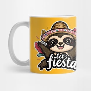 Happy mexican sloth cinco de mayo let's fiesta Mug